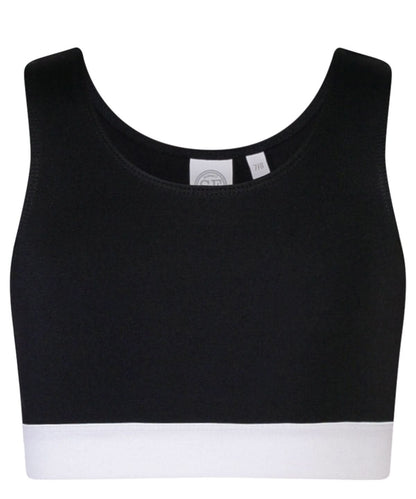 SF Kids fashion crop top SM236 - Black White - Customisable Kids Vest