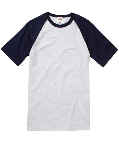 Short Sleeve Baseball T SS026 - Heather Grey Deep Navy - Customisable T-Shirt