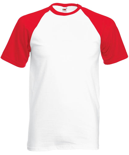 Short Sleeve Baseball T SS026 - White Red - Customisable T-Shirt