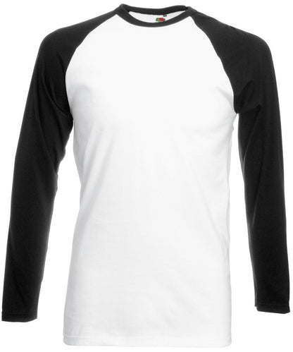 Long Sleeve Baseball T SS028 - White Black - Customisable T-Shirt