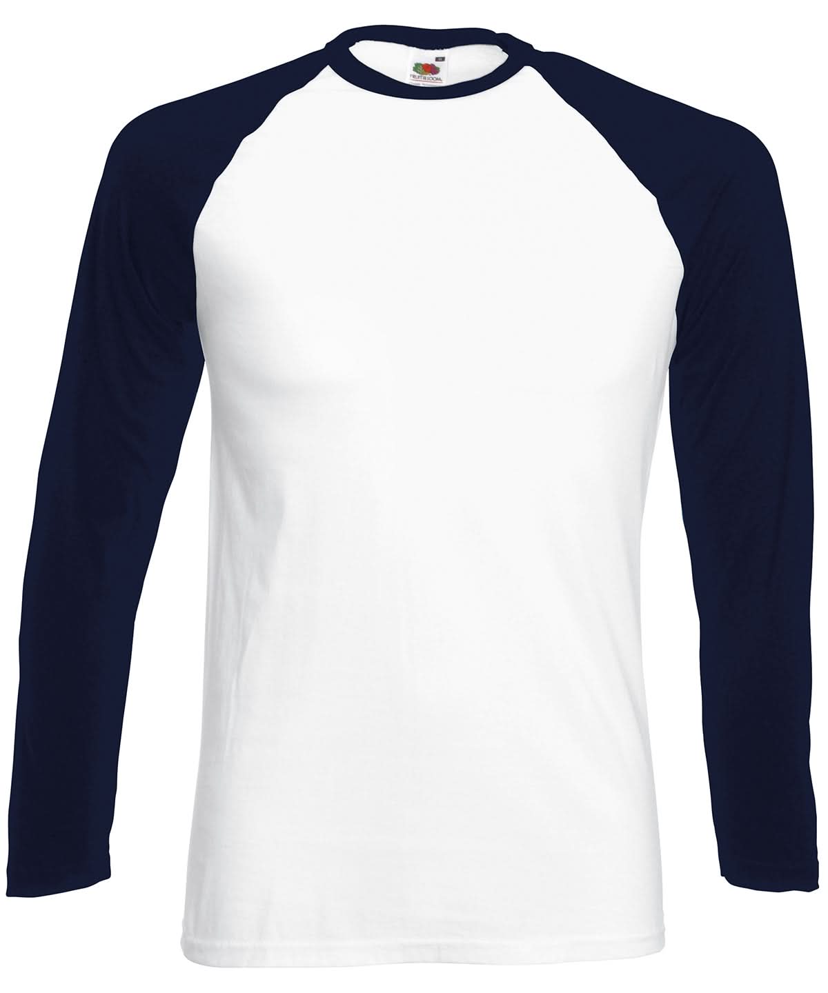 Long Sleeve Baseball T SS028 - White Deep Navy - Customisable T-Shirt