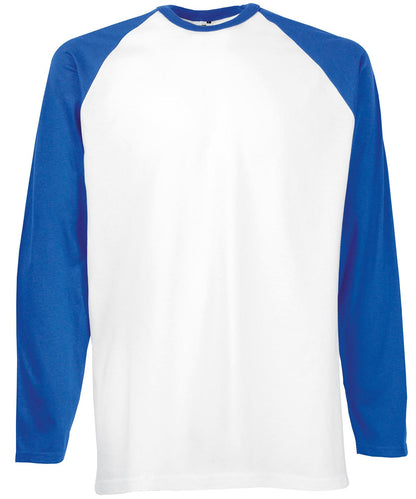 Long Sleeve Baseball T SS028 - White Royal Blue - Customisable T-Shirt