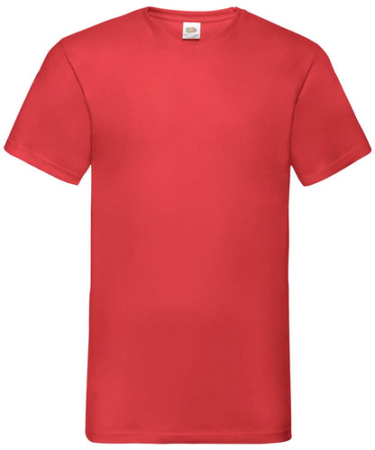 Valueweight V Neck T SS034 - Red - Customisable T-Shirt