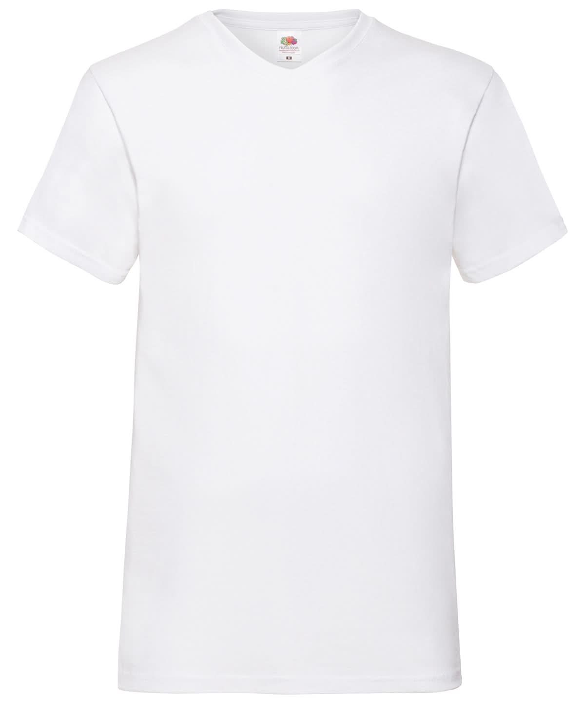 Valueweight V Neck T SS034 - White - Customisable T-Shirt