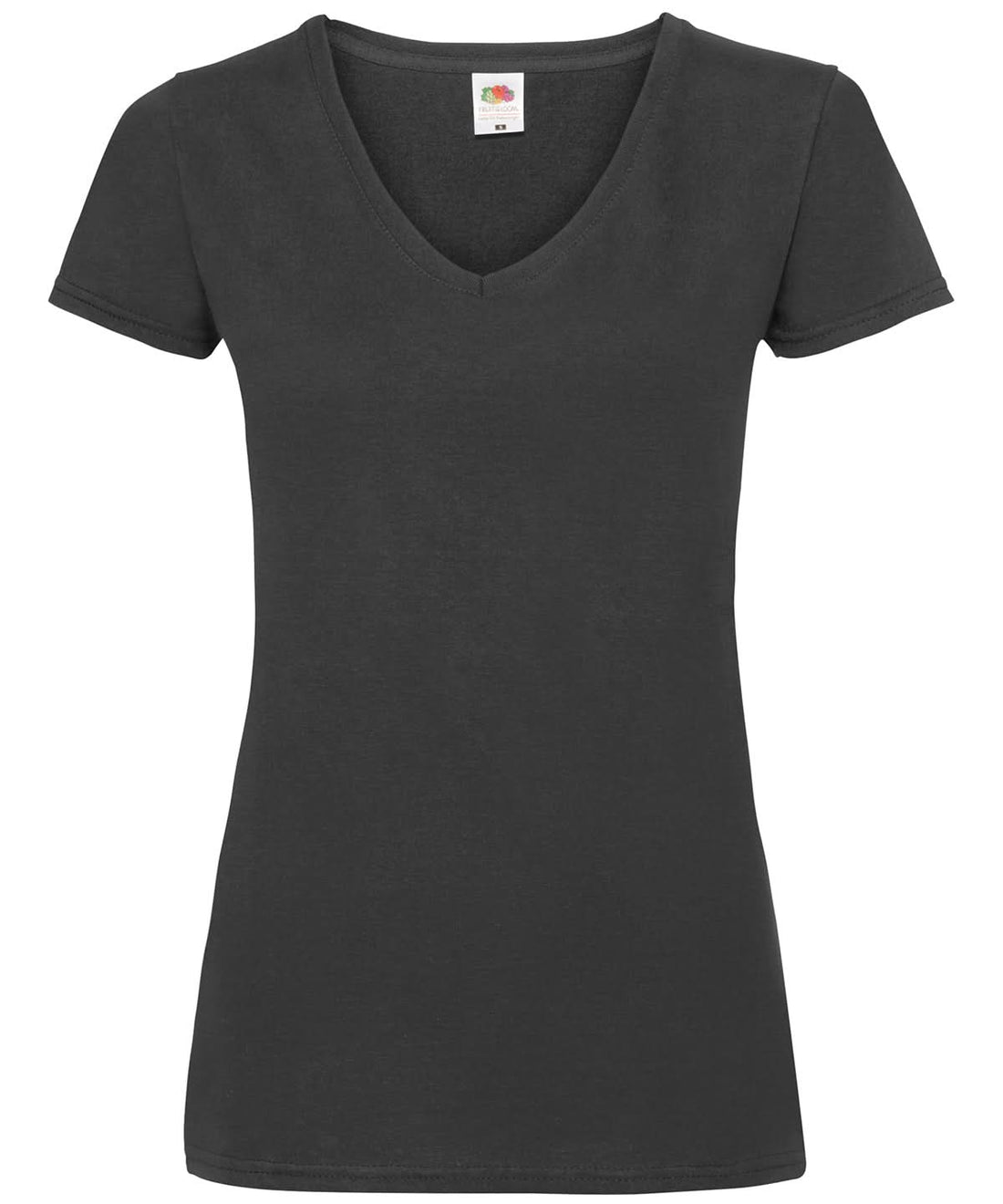 WomenS Valueweight V Neck T SS047 - Black - Customisable T-Shirt