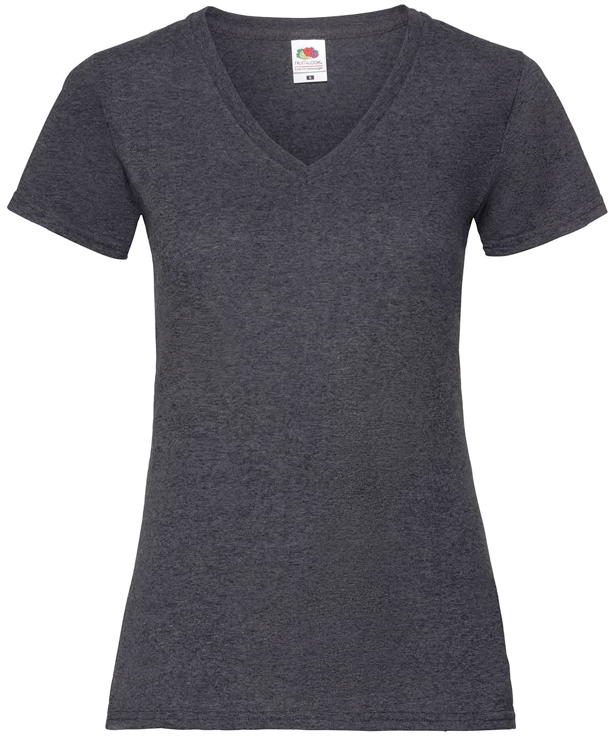 WomenS Valueweight V Neck T SS047 - Dark Heather Grey 2XL - Customisable T-Shirt