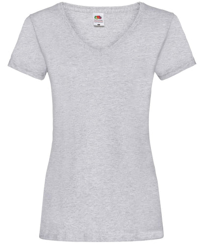 WomenS Valueweight V Neck T SS047 - Heather Grey - Customisable T-Shirt