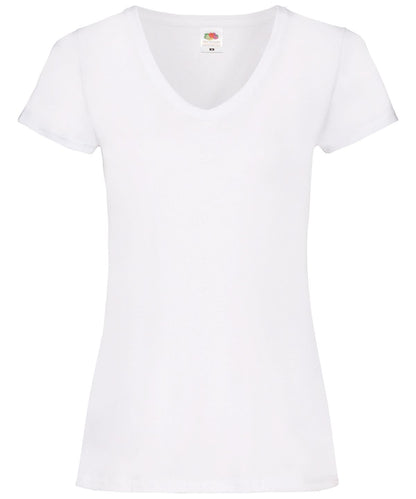 WomenS Valueweight V Neck T SS047 - White - Customisable T-Shirt