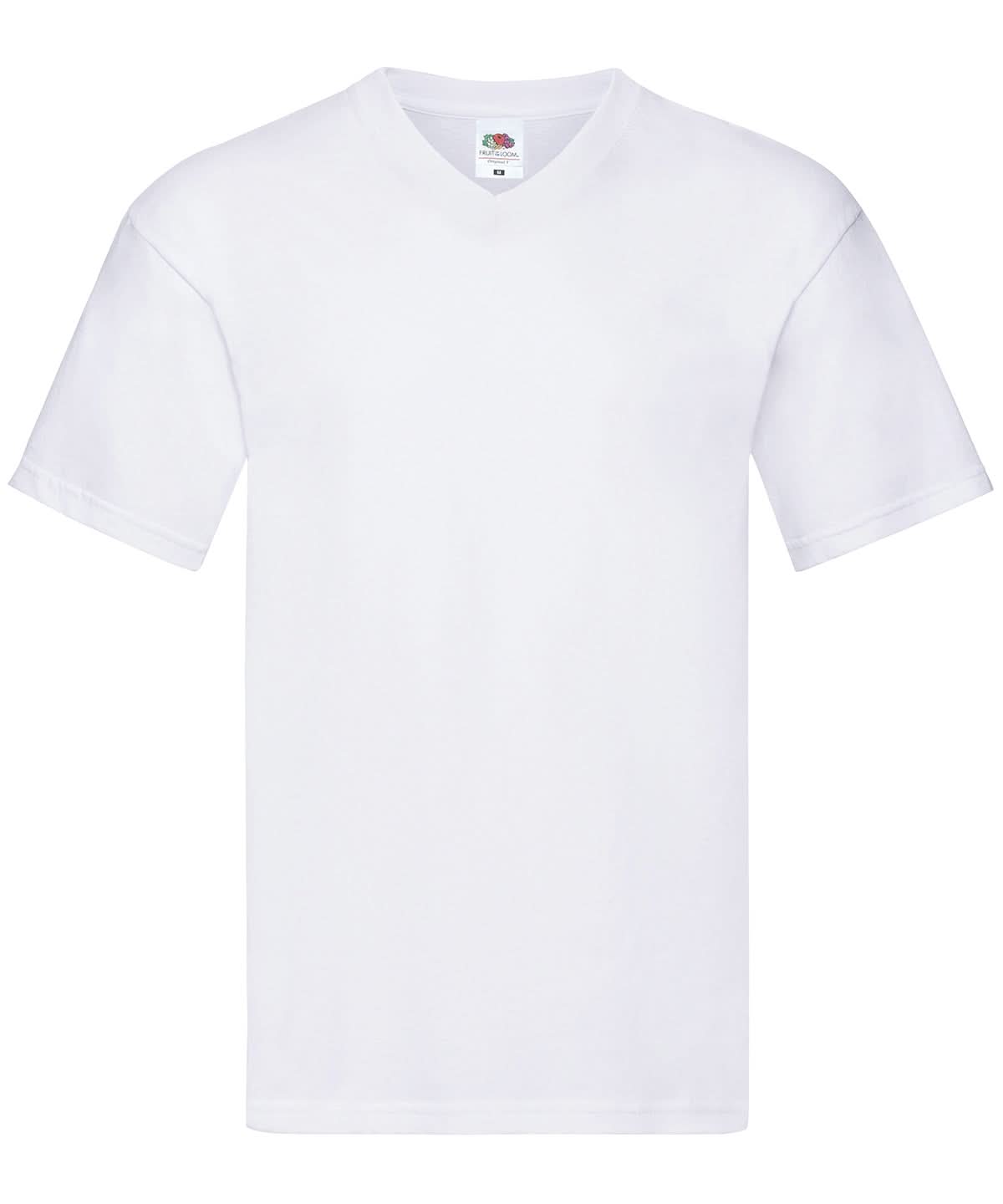 Original V Neck T SS068 - White* - Customisable T-Shirt