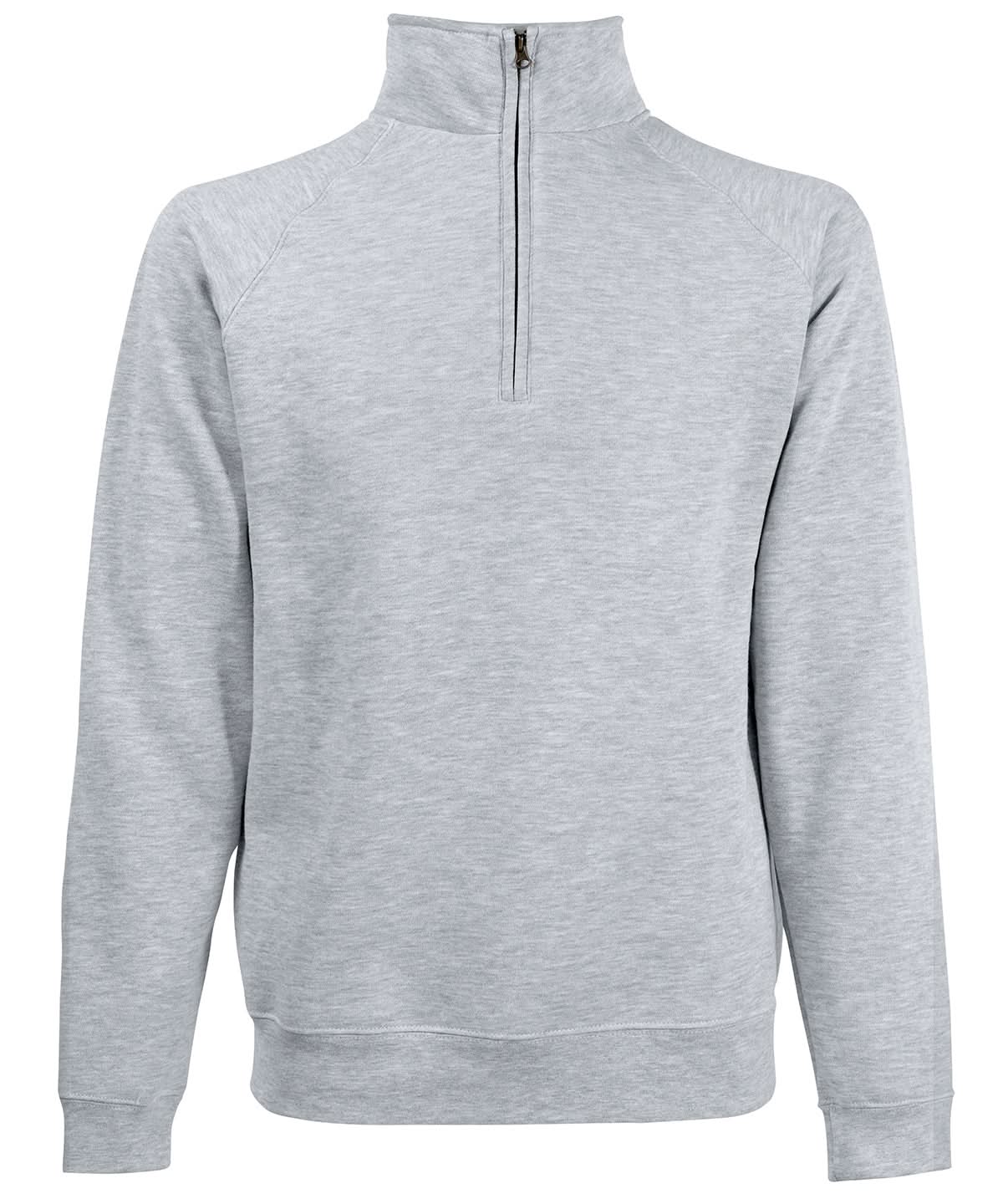Classic 8020 Zip Neck Sweatshirt SS230 - Heather Grey - Customisable Sweatshirts
