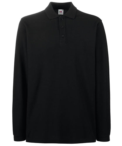 Premium Long Sleeve Polo SS258 - Black - Customisable Polos