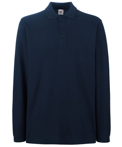 Premium Long Sleeve Polo SS258 - Deep Navy - Customisable Polos