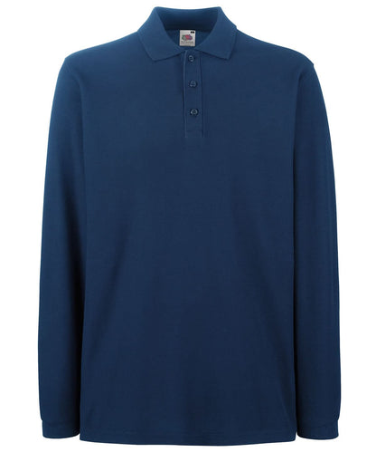 Premium Long Sleeve Polo SS258 - Navy - Customisable Polos