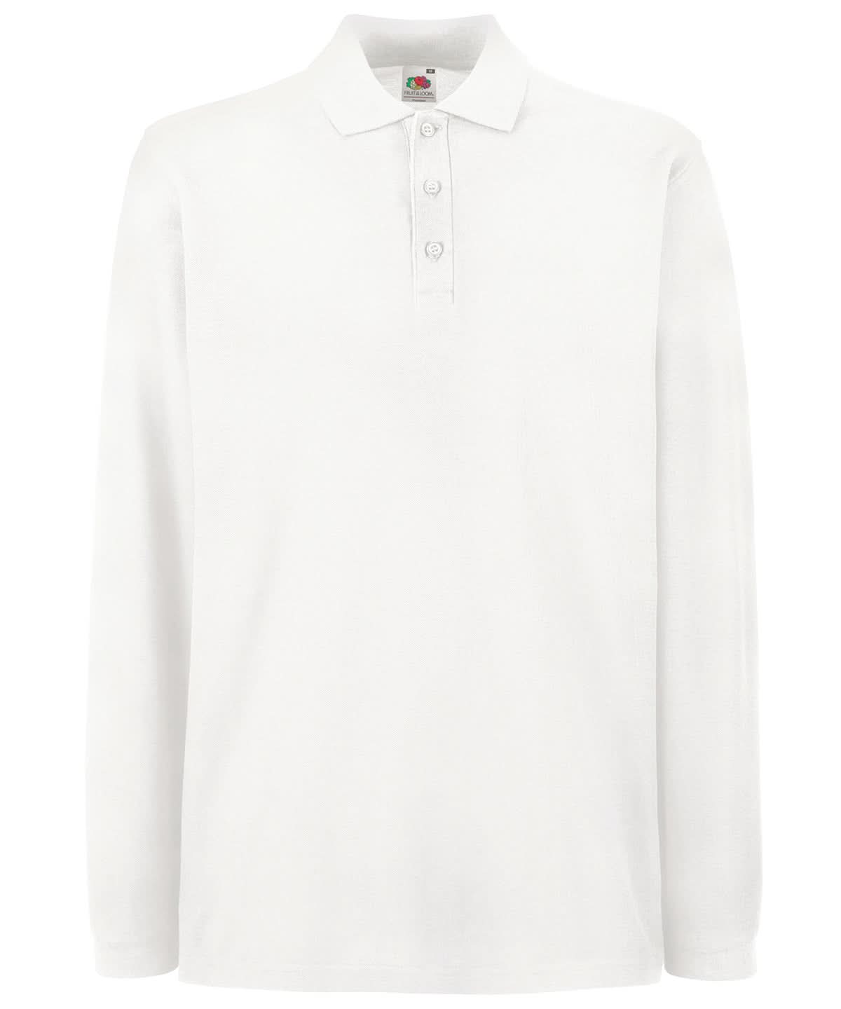 Premium Long Sleeve Polo SS258 - White - Customisable Polos