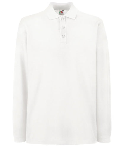 Premium Long Sleeve Polo SS258 - White - Customisable Polos