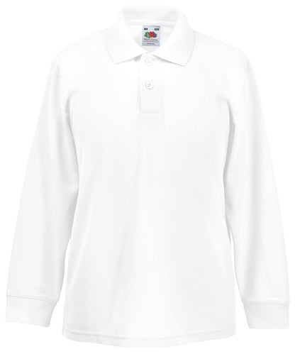 Kids Long Sleeve 6535 Polo SS320 - White - Customisable Polos