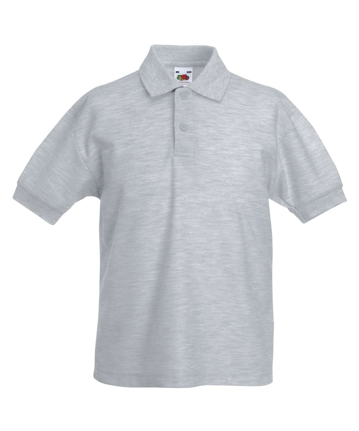 Kids 6535 Piqu Polo SS417 - Heather Grey - Customisable Polos