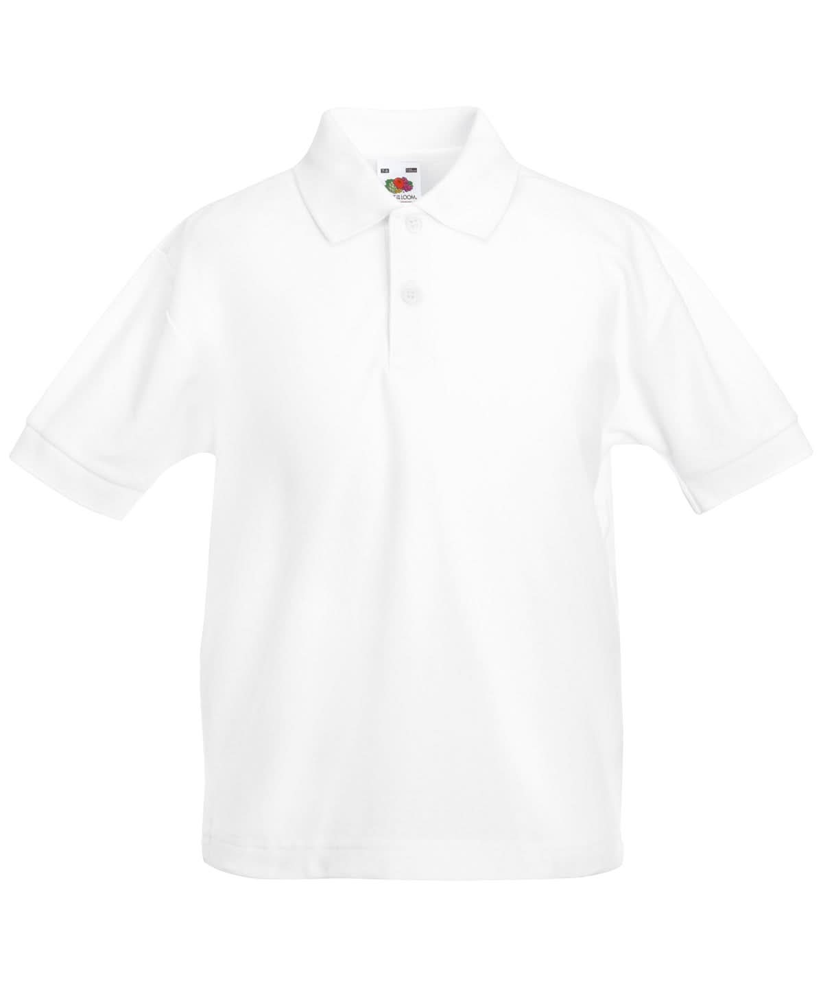 Kids 6535 Piqu Polo SS417 - White - Customisable Polos