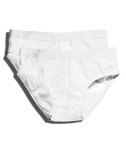 Classic Sport 2 Pack ss702 - White - Customisable Briefs