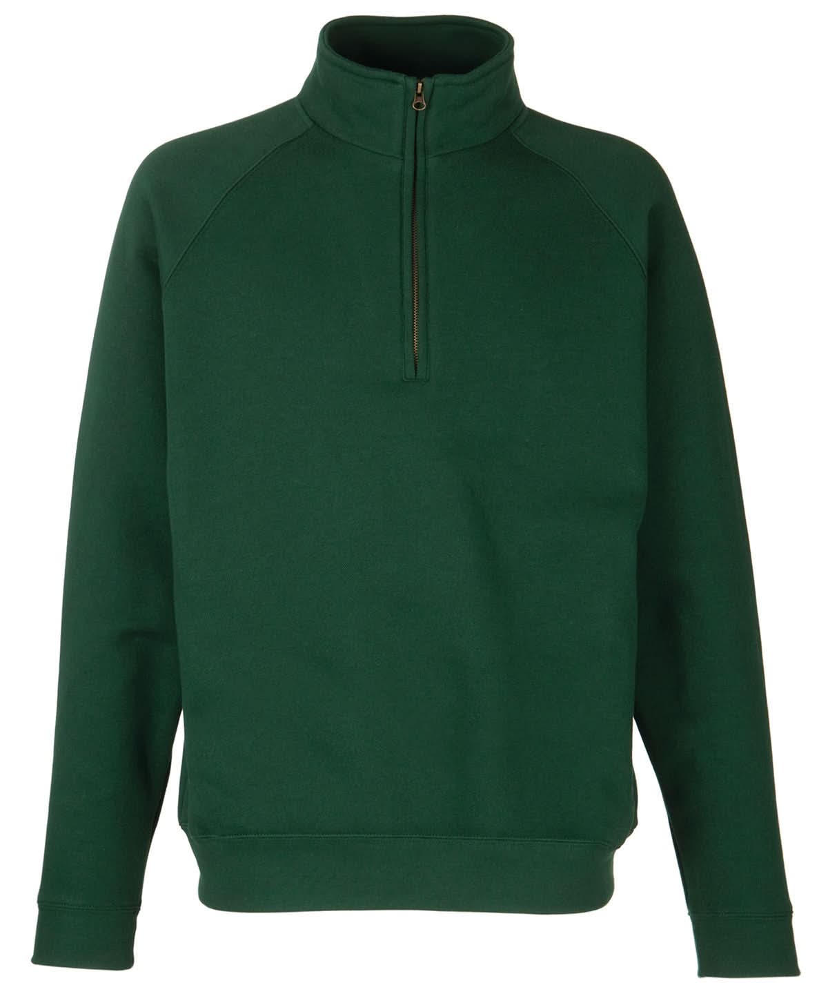 Premium 7030 Zip Neck Sweatshirt SS830 - Bottle Green - Customisable Sweatshirts