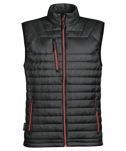 Stormtech Gravity Thermal Vest ST805 - Black True Red - Customisable Bodywarmers