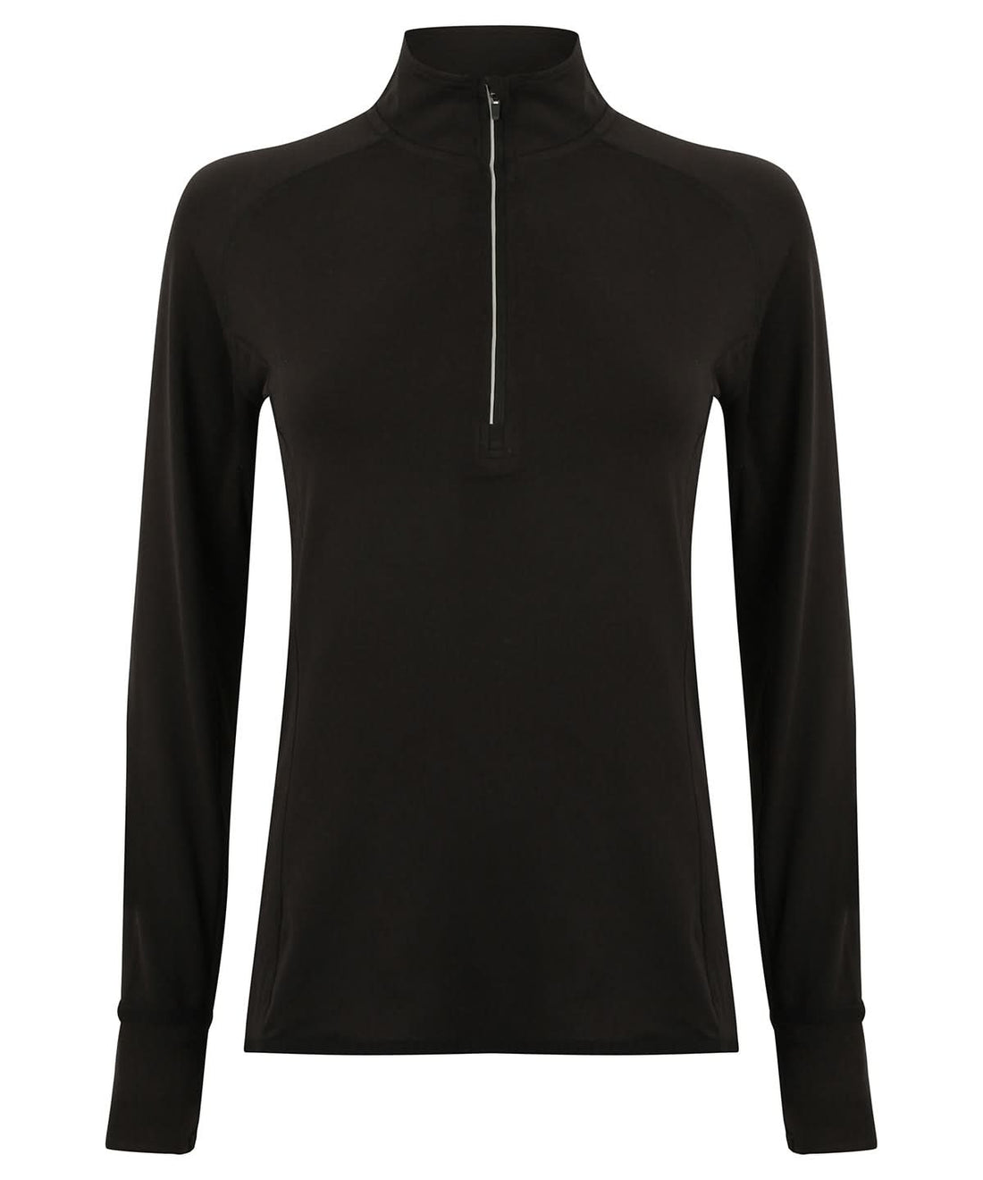 Tombo WomenS Long Sleeved Zip Top TL563 - Black - Customisable Sports Overtops