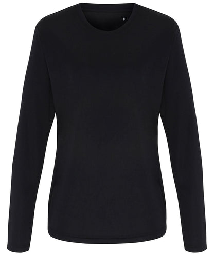 TriDri Tridri WomenS Long Sleeve Performance T Shirt TR060 - Black - Customisable T-Shirt