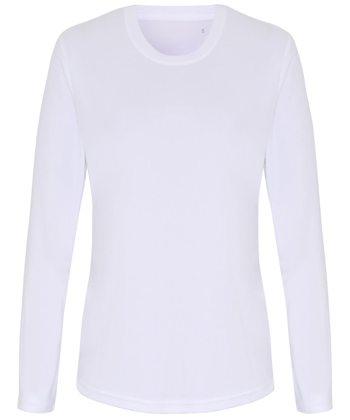 TriDri Tridri WomenS Long Sleeve Performance T Shirt TR060 - White - Customisable T-Shirt