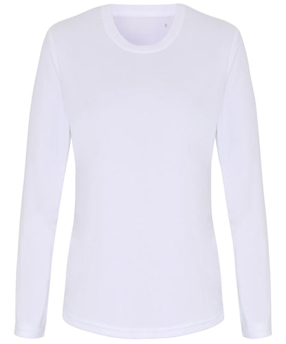 TriDri Tridri WomenS Long Sleeve Performance T Shirt TR060 - White - Customisable T-Shirt