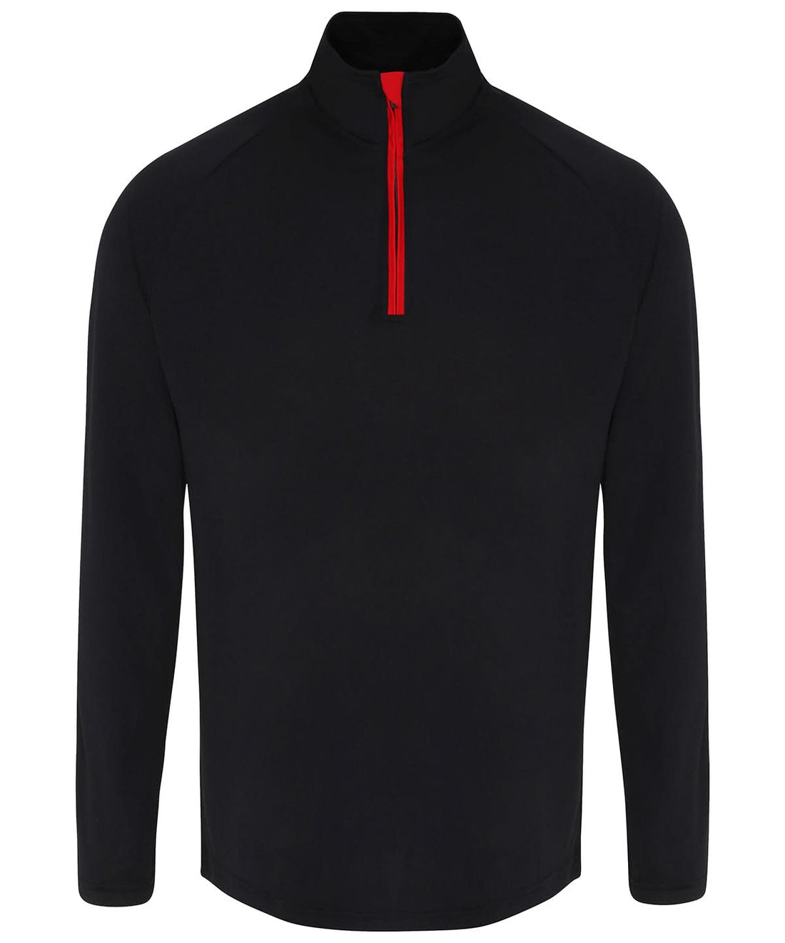TriDri Tridri Long Sleeve Performance Zip TR110 - Black Red - Customisable Sports Overtops