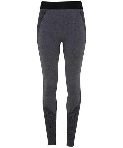 TriDri Tridri WomenS Seamless 3D Fit Multi Sport Sculpt Leggings TR212 - Black Melange - Customisable Leggings