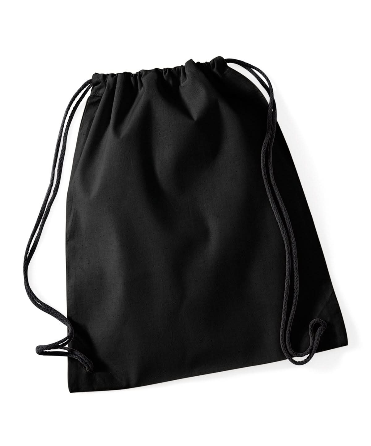 Westford Mill Cotton Gymsac WM110 - Black Black One size - Customisable Bags