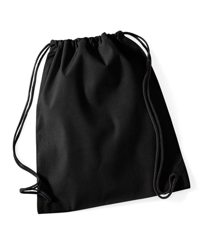 Westford Mill Cotton Gymsac WM110 - Black Black One size - Customisable Bags