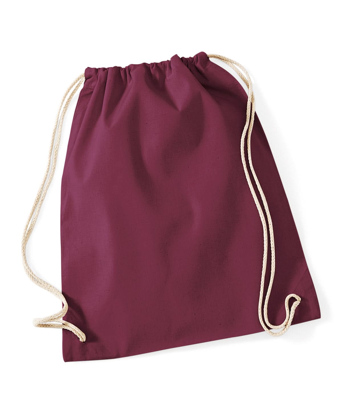 Westford Mill Cotton Gymsac WM110 - Burgundy One size - Customisable Bags