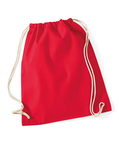 Westford Mill Cotton Gymsac WM110 - Classic Red One size - Customisable Bags