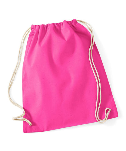 Westford Mill Cotton Gymsac WM110 - Fuchsia One size - Customisable Bags