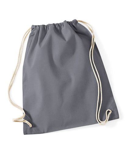 Westford Mill Cotton Gymsac WM110 - Graphite Grey One size - Customisable Bags