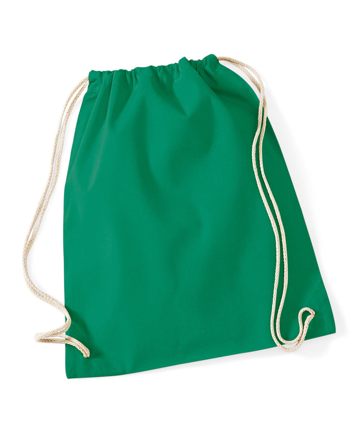 Westford Mill Cotton Gymsac WM110 - Kelly Green One size - Customisable Bags