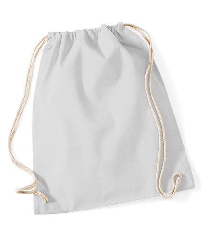 Westford Mill Cotton Gymsac WM110 - Light Grey One size - Customisable Bags