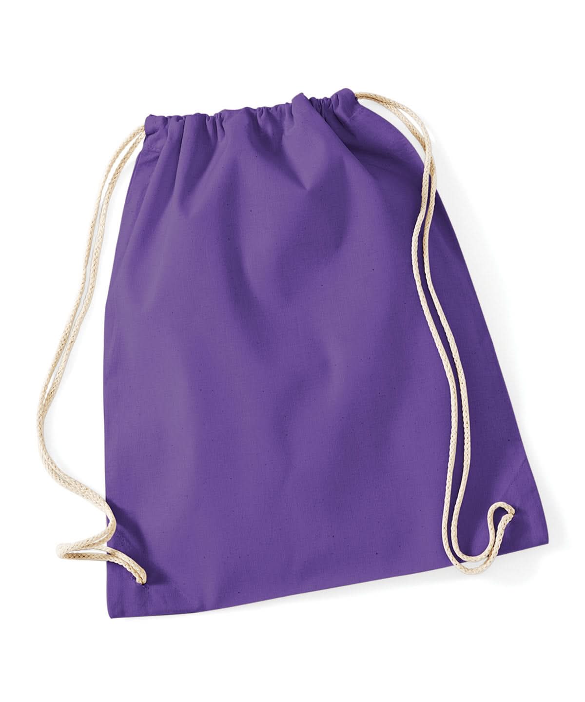 Westford Mill Cotton Gymsac WM110 - Purple One size - Customisable Bags