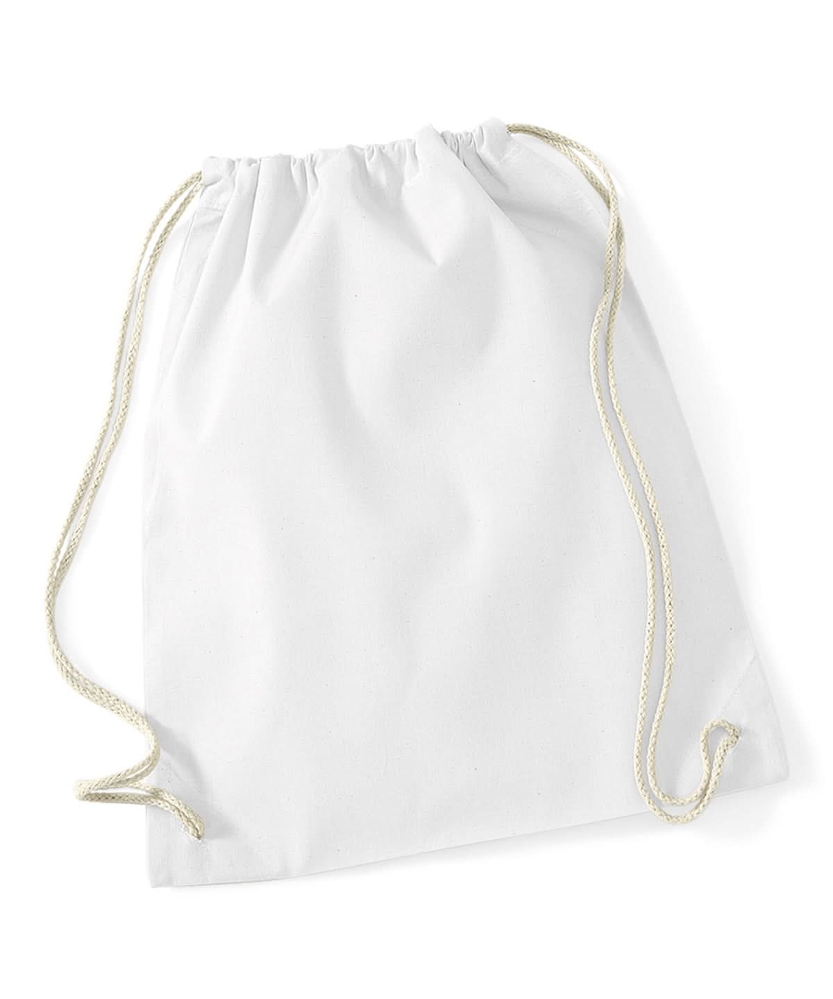 Westford Mill Cotton Gymsac WM110 - White One size - Customisable Bags
