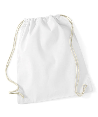 Westford Mill Cotton Gymsac WM110 - White One size - Customisable Bags