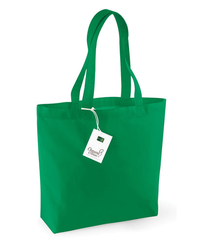 Westford Mill Organic Cotton Shopper WM180 - Kelly Green One size - Customisable Bags