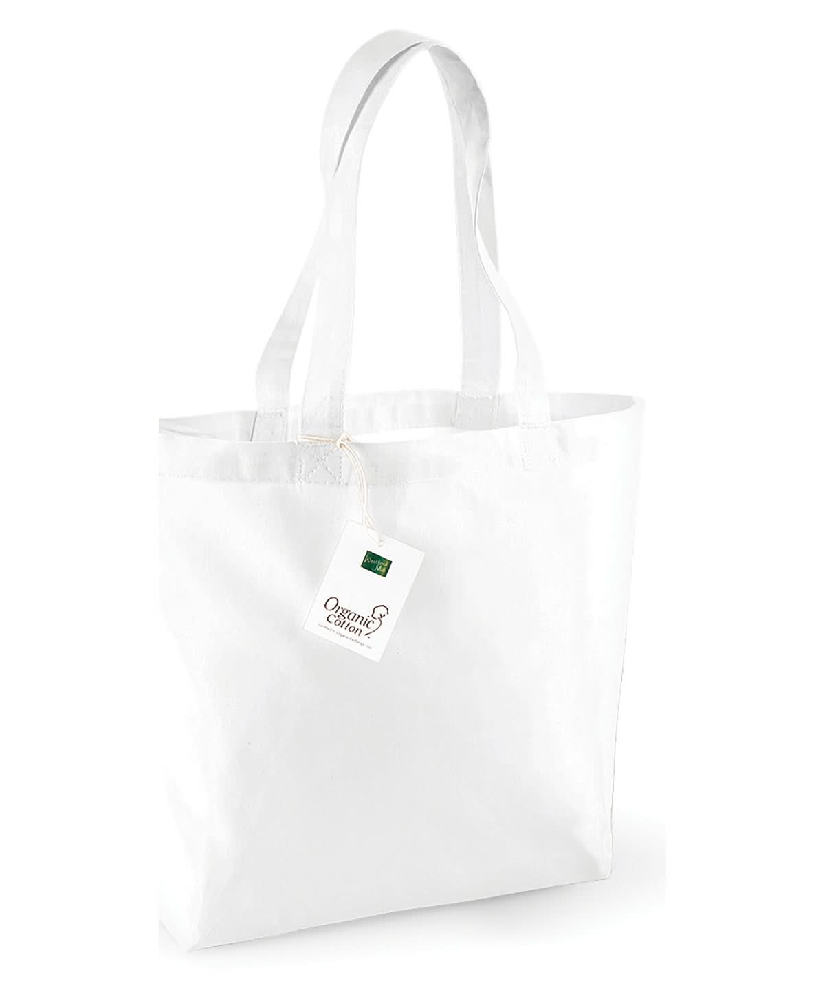 Westford Mill Organic Cotton Shopper WM180 - White One size - Customisable Bags