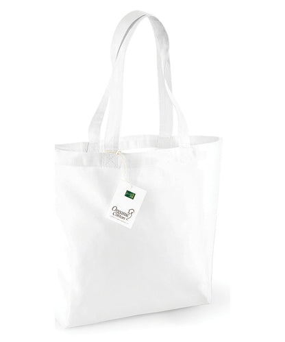Westford Mill Organic Cotton Shopper WM180 - White One size - Customisable Bags