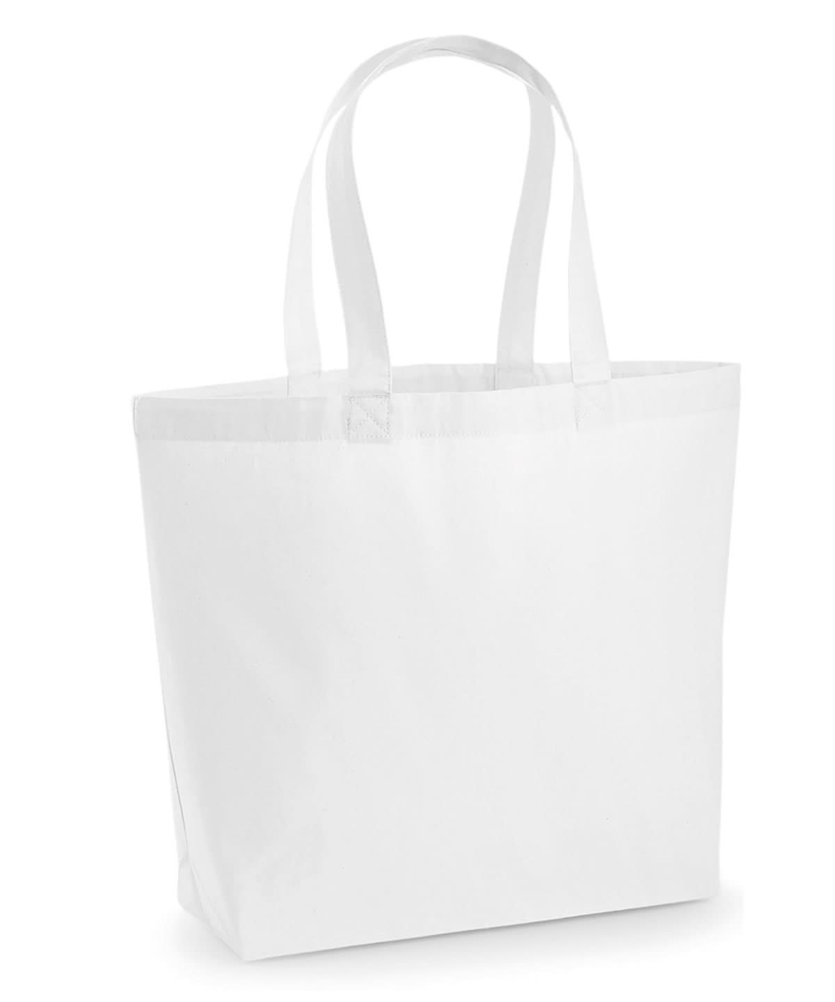 Westford Mill Premium Cotton Maxi Tote WM225 - White One size - Customisable Bags