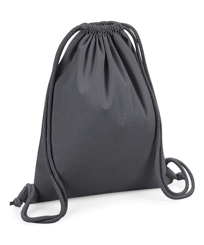 Westford Mill Organic Premium Cotton Gymsac WM260 - Graphite Grey One Size - Customisable Bags