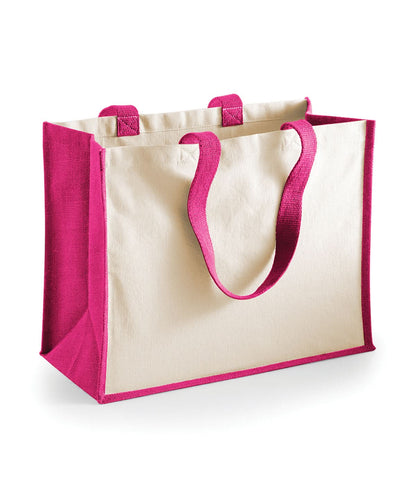 Westford Mill Printers Jute Classic Shopper WM422 - Fuchsia One Size - Customisable Bags