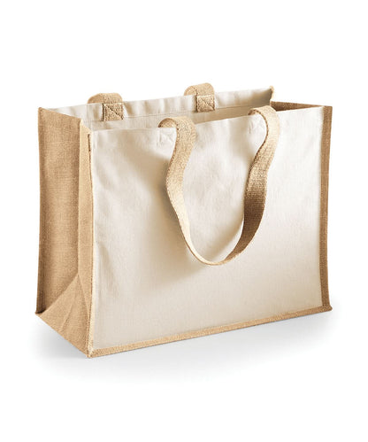 Westford Mill Printers Jute Classic Shopper WM422 - Natural One Size - Customisable Bags