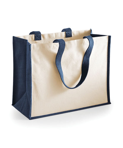 Westford Mill Printers Jute Classic Shopper WM422 - Navy One Size - Customisable Bags
